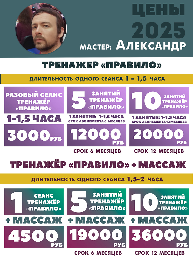 Цены на занятия